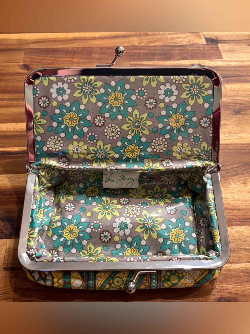 Vera Bradley Kiss Lock Cosmetic Case - Lemon Parfait